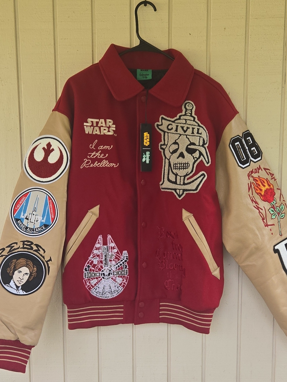 Civil Regime x Star Wars Rebellion Collared Letterman Varsity Jacket